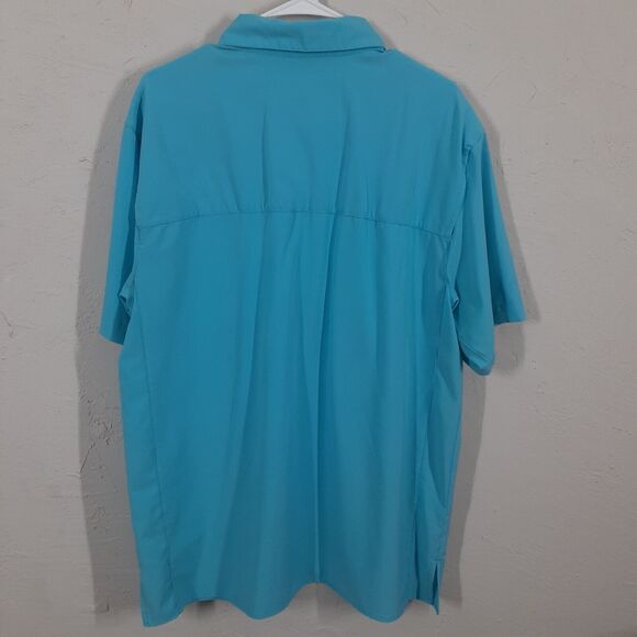 Gillz Adult Men's L Blue Short Sleeve Vented Fishing Shirt Breathable Outdoor - Picture 6 of 9